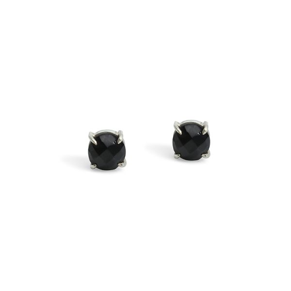 ARETES FACETADOS TURMALINA NEGRA - Image 4