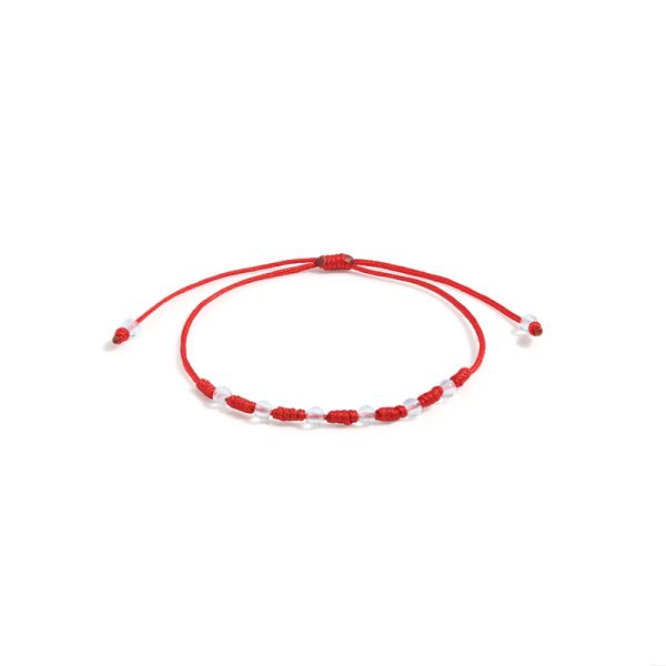 PULSERA ROJA 7 NUDOS CON CUARZO CRISTAL - Image 2