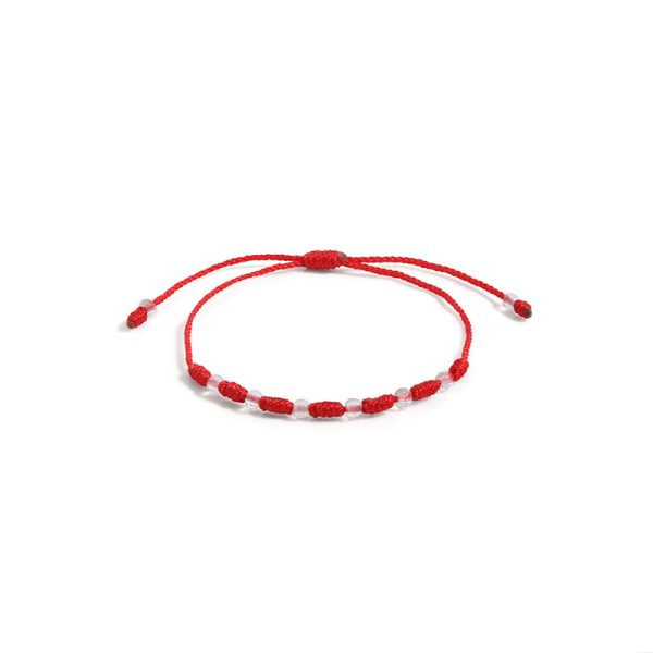 PULSERA ROJA 7 NUDOS CON CUARZO CRISTAL - Image 3