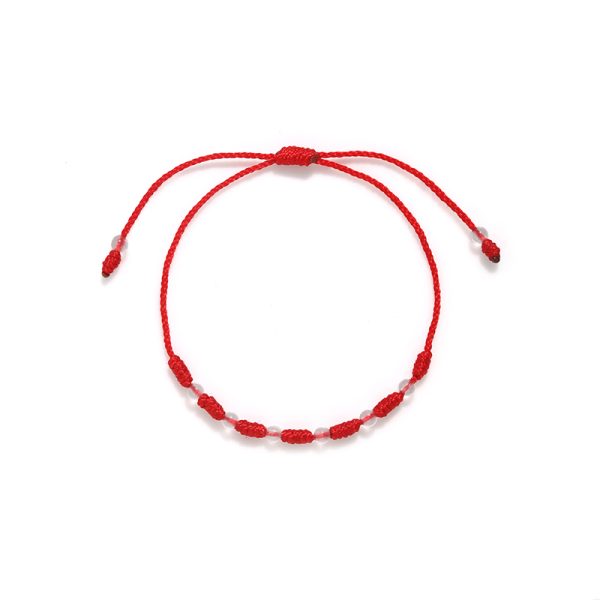 PULSERA ROJA 7 NUDOS CON CUARZO CRISTAL - Image 4